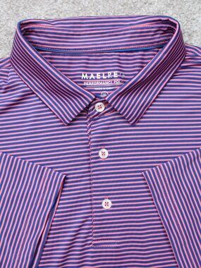 Maelreg Performance Polo Shirt Men 2XL XXL Purple/Blue Golf Stretch Short Sleeve